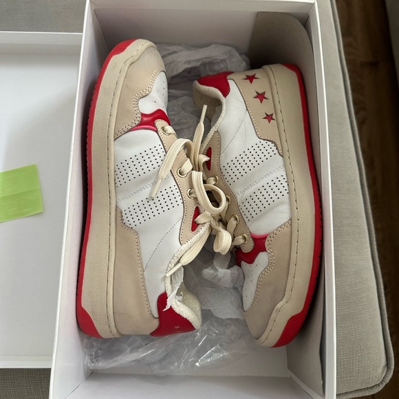 Sandro  Beige and Red Sneakers - Picture 1 of 5